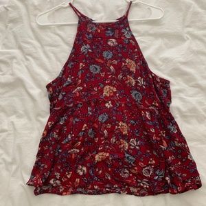 American Eagle - High Neck Floral Shirt